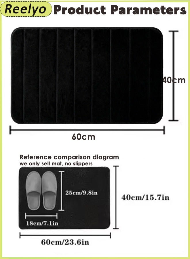 Reelyo Bathroom Rug Quick Dry Mats, Soft and Absorbent Bathroom Rugs, Rubber Backing Machine Washable Shower Floor Rugs, Bathmat Runner, Bathroom Home Decor Accessories（40*60cm） - Image 2