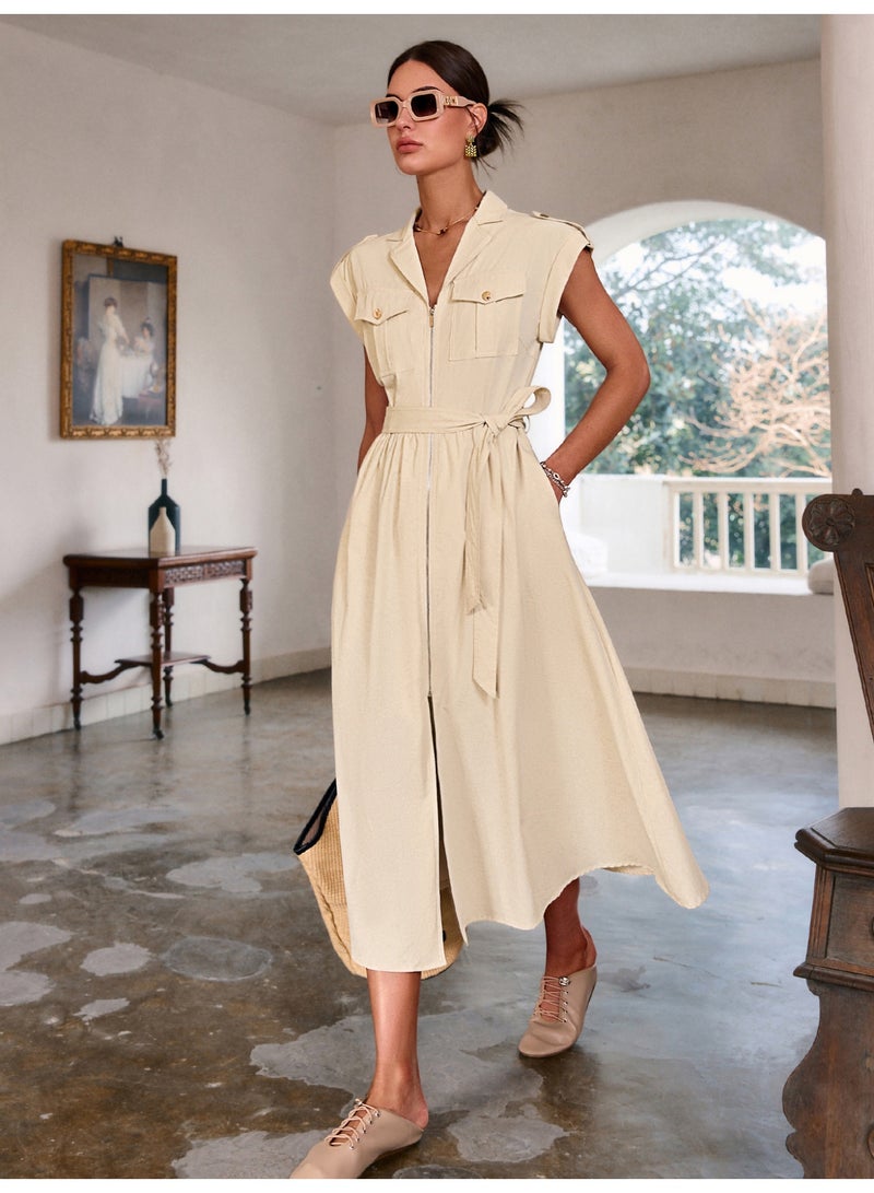 سيمبلي فستان أنيق للنساء الصيفي مزيج خفيف ومريح من القطن المثالي للمنزهات - Image 1