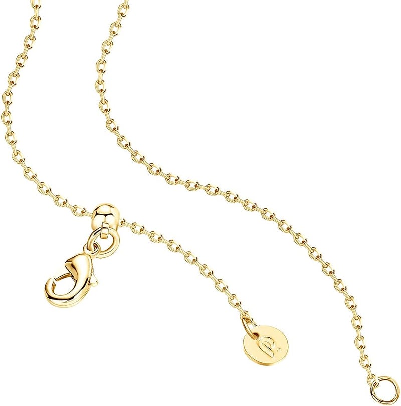 PAVOI 14K Gold Plated Tiny Heart Necklace Dainty Necklace for Women Personalized Letter Heart Choker Adjustable Slider - Image 4