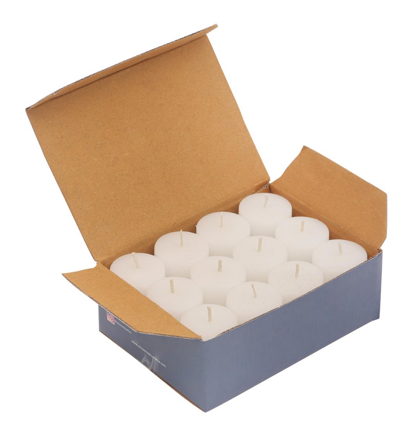 Stone & Feather (Winsome Decorative), Small White Pillar Candle Unscented, Pack of 12, Size 1.5x2 inch (Paraffin Wax) Long Burning time 8 Hours for Party and Event Decoration. - Image 4