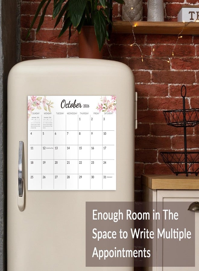 Zuozee Magnetic Calendar for Refrigerator, 10"x 8" Fridge Calendar from Jan. 2026 to Dec. 2027, Wall Calendars 2026-2027 Prefect for Planning and Organizing Your Life - Flower - Image 4