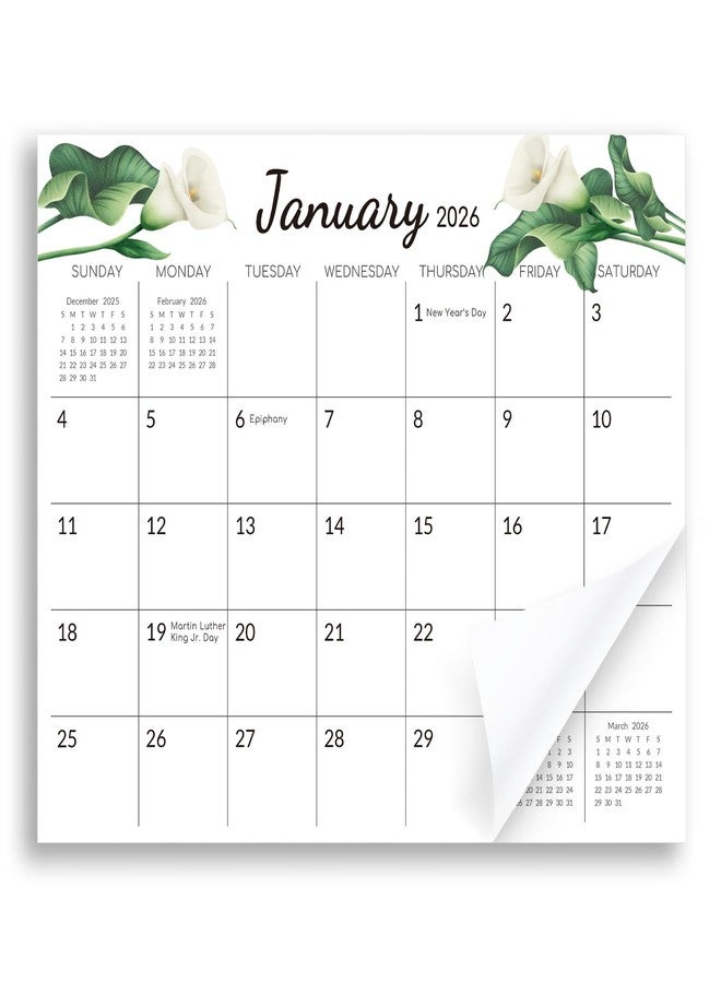 Zuozee Magnetic Calendar for Refrigerator, 10"x 8" Fridge Calendar from Jan. 2026 to Dec. 2027, Wall Calendars 2026-2027 Prefect for Planning and Organizing Your Life - Flower - Image 1
