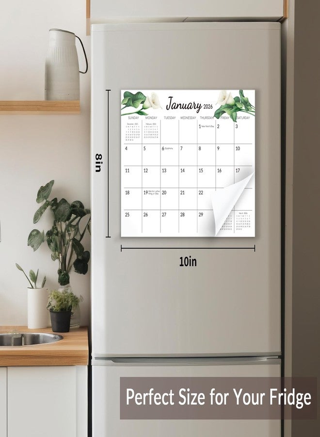 Zuozee Magnetic Calendar for Refrigerator, 10"x 8" Fridge Calendar from Jan. 2026 to Dec. 2027, Wall Calendars 2026-2027 Prefect for Planning and Organizing Your Life - Flower - Image 5