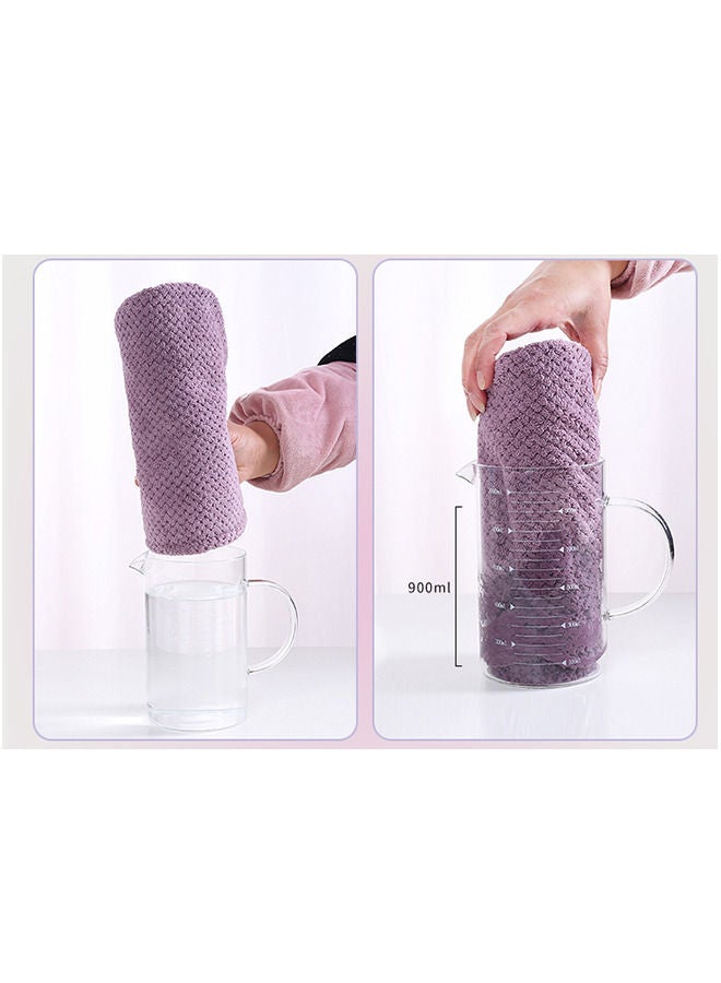 2 عبوة ملفوف منشفة الشعر ، منشفة تجفيف الشعر مع زر ، منشفة شعر ميكروفيات ، قبعة شعر جافة ، غطاء شعر حمام (وردي وأرجواني عميق) - Image 5