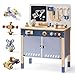 ROBOTIME Kids Tool Bench Wooden Tool Workbench for Toddler Tool Bench with Play Tools Set and Large Storage Space Toy Workbench Workshop for Boys and Girls Gift for Ages 3 - Image 3