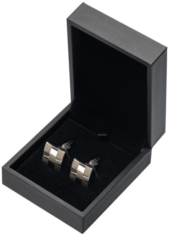 Giftop PU Leather Small Cufflink Gift Box Jewelry Display Case (Black) - Image 1