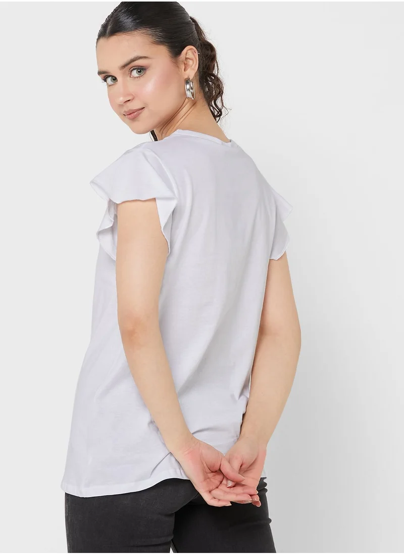 Ginger Basics Flutter Sleeve T-Shirt