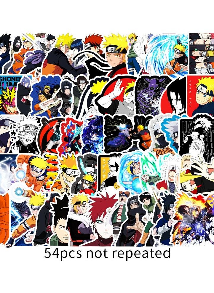 Generic - 54-Pcs Anime Naruto Cartoon Stickers Cool Waterproof Vinyl Stickers For Laptop Phone And Computer - Image 1