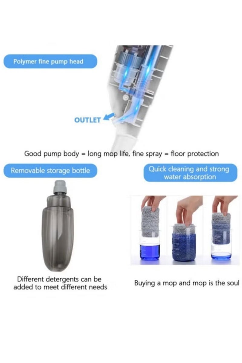 Premium Water Spray Mop With Sprayer 360 Degree Rotating Handheld Washable Mop Home Floor Cleaning Tools - Image 5