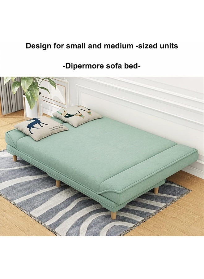 Poppins HOME Modern Sofa Bed with Tufted Cushions, Wooden Legs (Orange) - Image 5