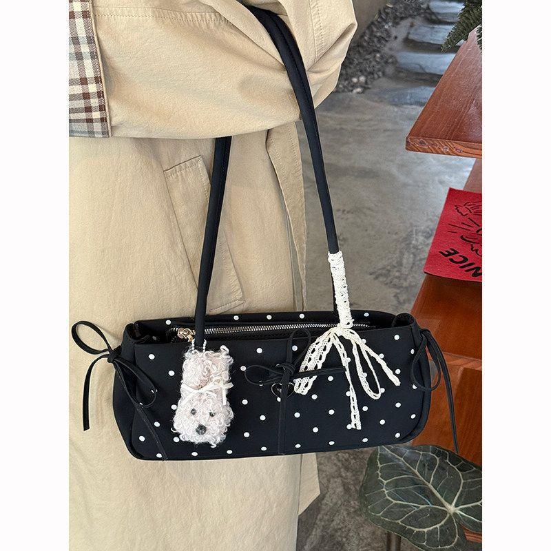 Korean Retro Polka Dot Boston Bag for Women 2026 New Fashion Shoulder & Handbag Satchel - Image 4