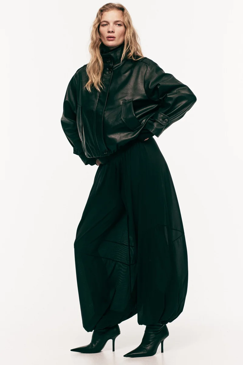 اتش اند ام بنطلون بساق واسعة