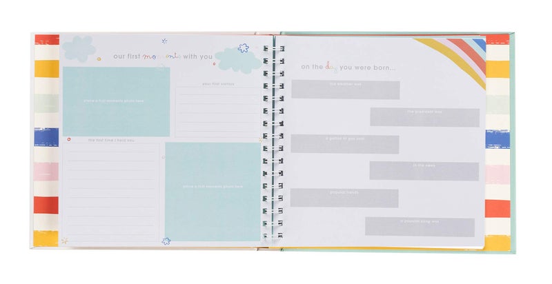 C.R. Gibson Rainbow ''A Book of Baby's Firsts'' Baby First Year Memory Book with Ink Pad, 36 Pages, 9.5'' x 9'' - Image 4