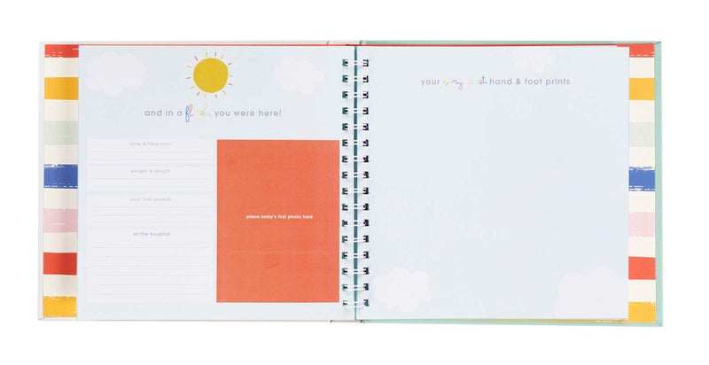 C.R. Gibson Rainbow ''A Book of Baby's Firsts'' Baby First Year Memory Book with Ink Pad, 36 Pages, 9.5'' x 9'' - Image 3