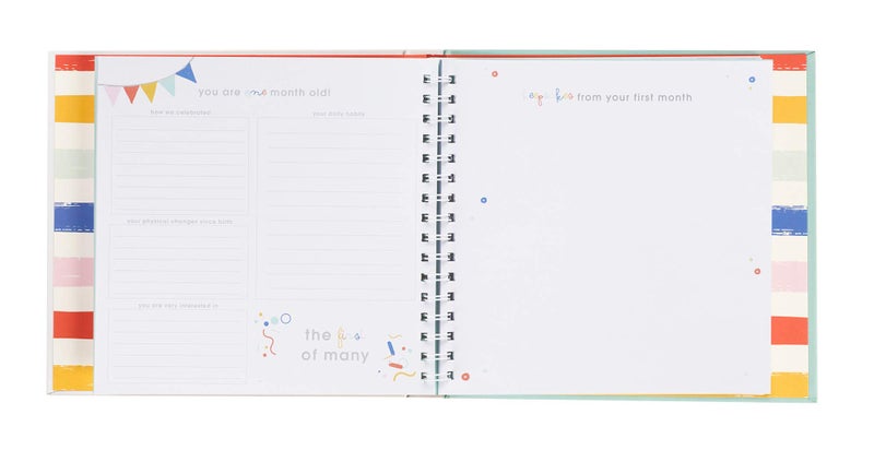 C.R. Gibson Rainbow ''A Book of Baby's Firsts'' Baby First Year Memory Book with Ink Pad, 36 Pages, 9.5'' x 9'' - Image 5