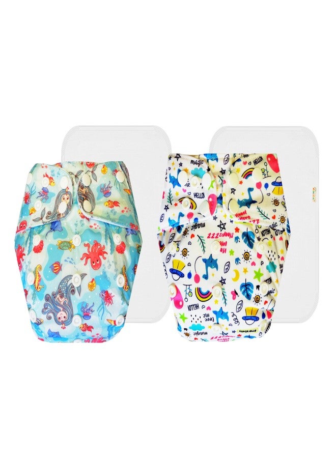 Dumbledo Premium Cloth Diaper with Cotton Insert (Pack of 2) | Soft & Gentle | Leakproof | Travel Friendly | Everyday Diapering Essential | 3 Months - 3 Years | Unisex Baby - Image 1