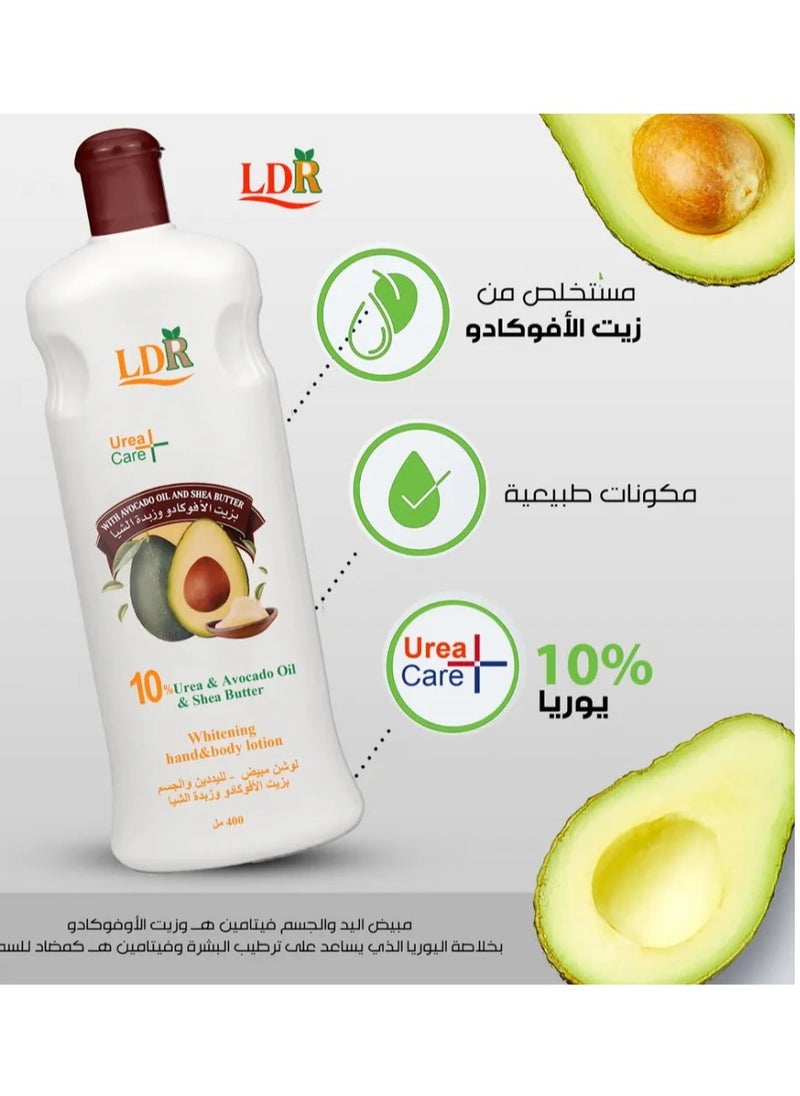 LDR - Whitening Hand Body Lotion 400 ML  10% Urea Avocado Oil Shea Butter - Image 1