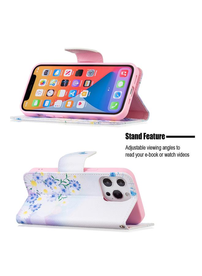 S-TOP Case For iPhone 13 Pro Max Colored Drawing Pattern Horizontal Flip Leather Case with Holder & Card Slots & Wallet - Image 4