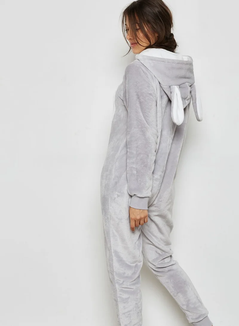 LIPSY Heart Velour Onesie