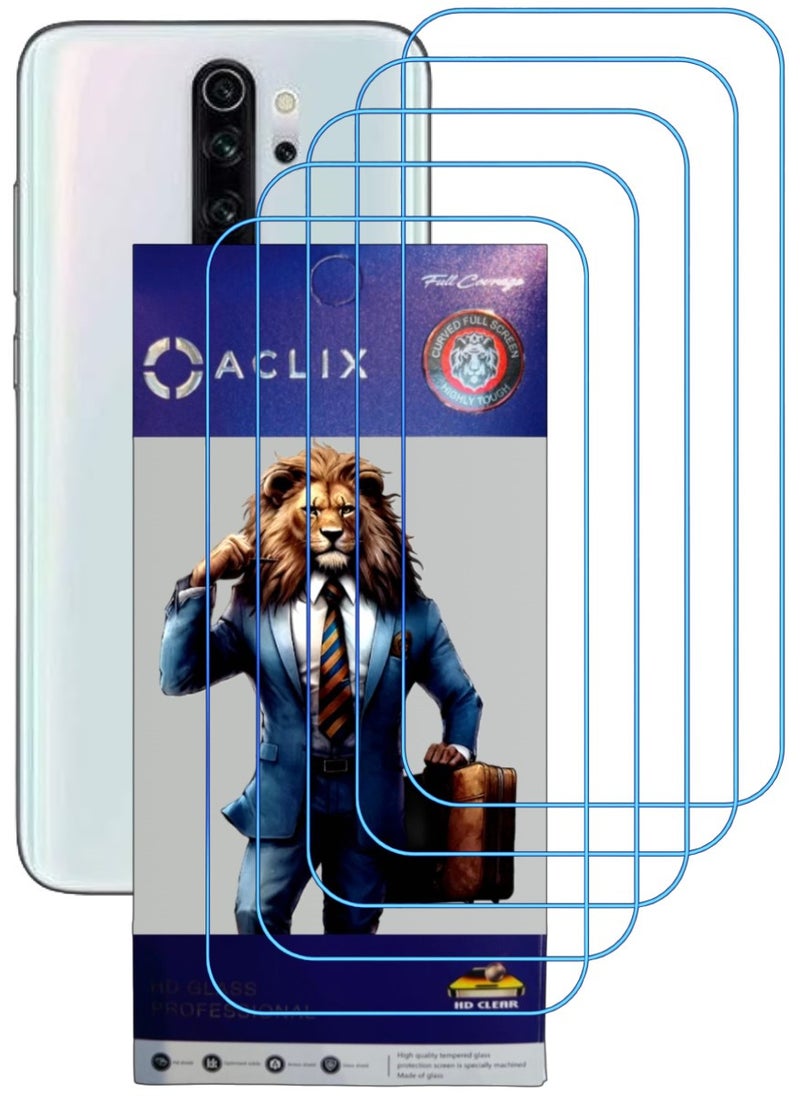 ACLIX 5 Pieces Antistatic ESD Dustproof Premium Quality High Definition Clear Tempered Glass Screen Protector Designed For Xiaomi Redmi Note 8 Pro - Image 1
