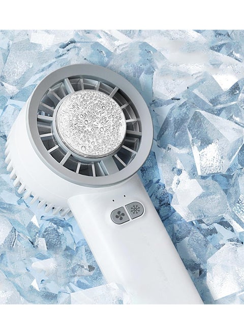 QHQ Ice Cooling Handheld Fan, 3s Instant Cool Down Refrigerating Ice Rubbing Pad, Portable Mini Air Conditioner Fan