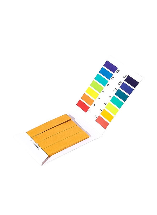 pH test strips, 80 sheets per book, universal pH test strips ranging from 1-14, litmus paper, pH balance test strips for water, saliva, urine, and soil testing - Image 1