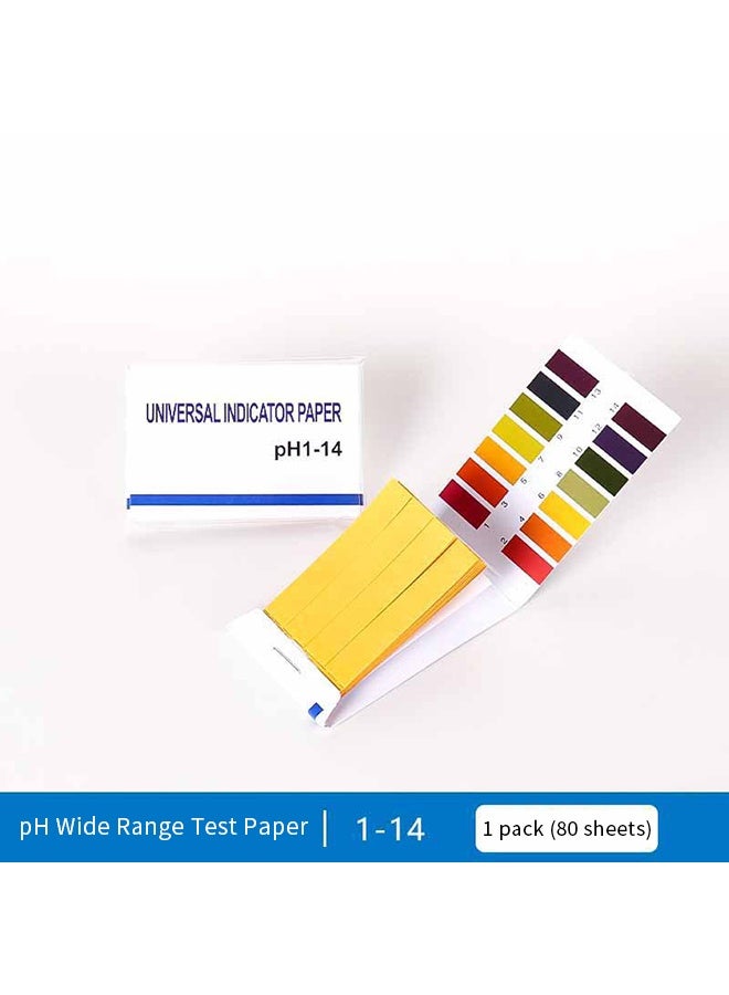 pH test strips, 80 sheets per book, universal pH test strips ranging from 1-14, litmus paper, pH balance test strips for water, saliva, urine, and soil testing - Image 2