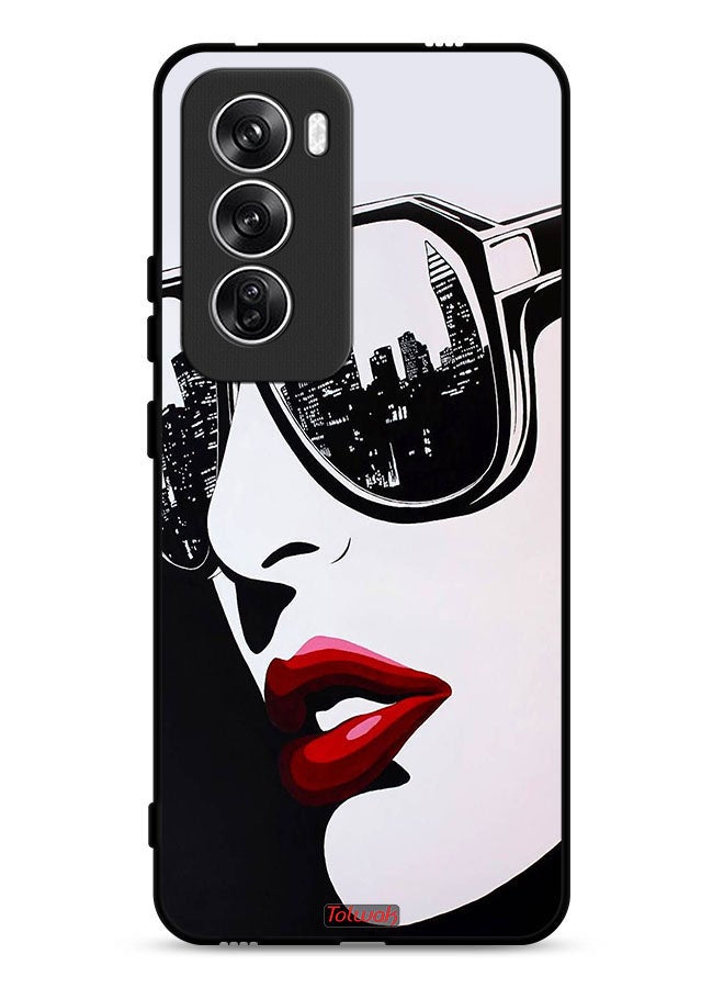 Tolwak Oppo Reno12 5G Protective Case Cover Girl Face Abstract Art - Image 1