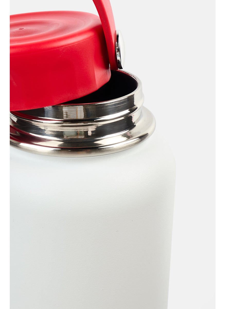 Reebok Stainless Steel Outdoor Handle Water Bottle 1183 ml, White/Red  - Image 3