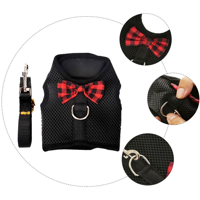 Small Animal Mesh Harness With Leash Dark M Size Adjustable For Rabbits Guinea Pigs - Image 5