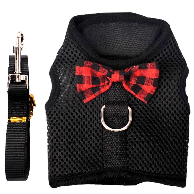 Small Animal Mesh Harness With Leash Dark M Size Adjustable For Rabbits Guinea Pigs - Image 2