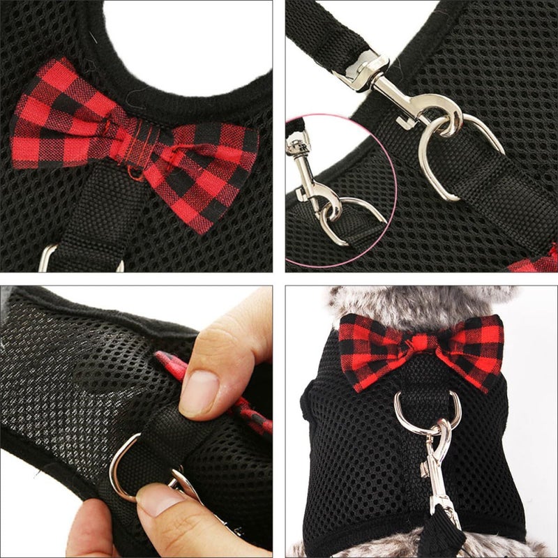 Small Animal Mesh Harness With Leash Dark M Size Adjustable For Rabbits Guinea Pigs - Image 4
