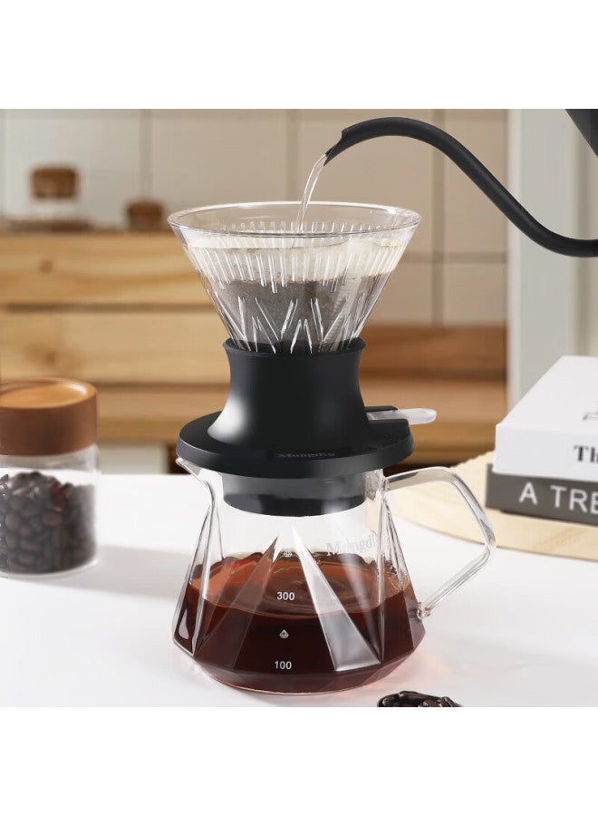 Mongdio Pour-over Coffee Smart Filter Cup V60 Drip Coffee Maker, Home Use Coffee Pot, Filter Mesh, Filter Funnel, Extraction V02 - Image 1