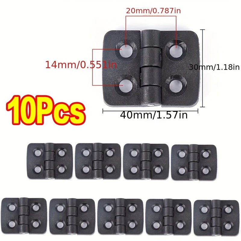 10pcs Durable Nylon Surface Mount Hinges For Electric Boxes Cabinets Industrial Flip Tool - Image 2