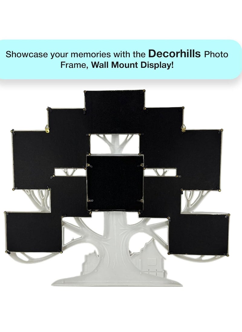 Decorhills - Plastic Family Tree Design Multi-Picture Collage Photo Frame – White Wall Mount Display Frame for Living Room, Hallway or Bedroom – 66x47.2cm Home Décor for Cherished Memories - Image 1
