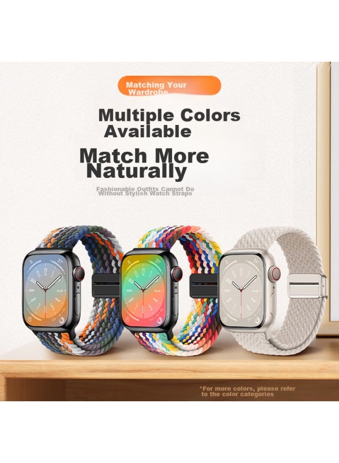 Bho Suitable For Apple Watch Band, Apple Watch S10/ultra2/s9/se Braided Loop Band, Iwatch S8/7/6/5/4 Nylon Magnetic Buckle Watch Strap - Image 5