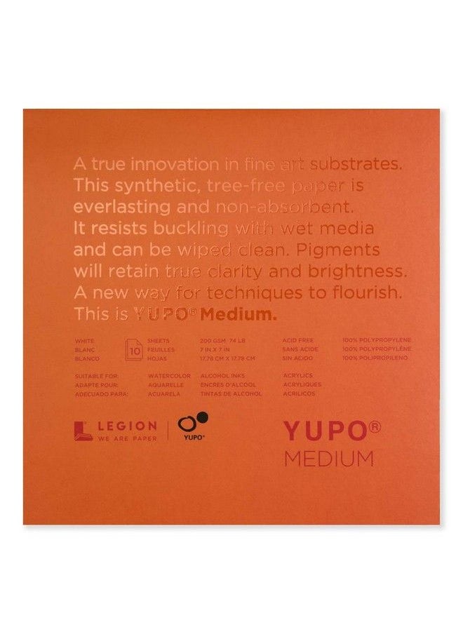 Yupo Paper Yupo Medium Paper Pad 7"X7" 10 Sheets/Pkg White 74Lb  - Image 1