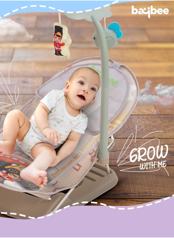 BAYBEE 3 Position Adjustable Duna Anti Slip Baby Bather Soft Mesh Seat, with Suction Cup And Backrest Grey  - Image 3