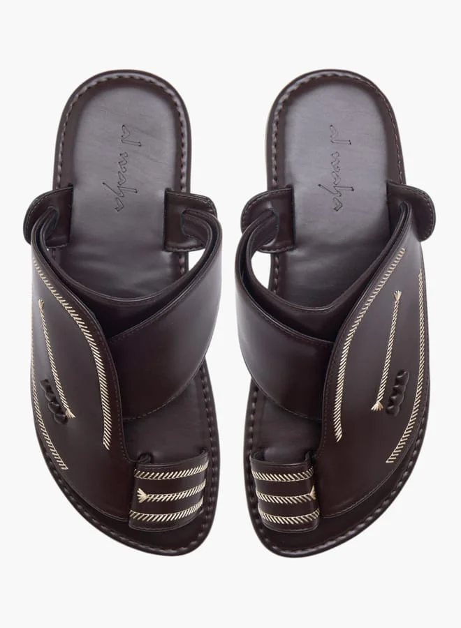 Al Waha Men's Textured Slip-On Arabic Sandals