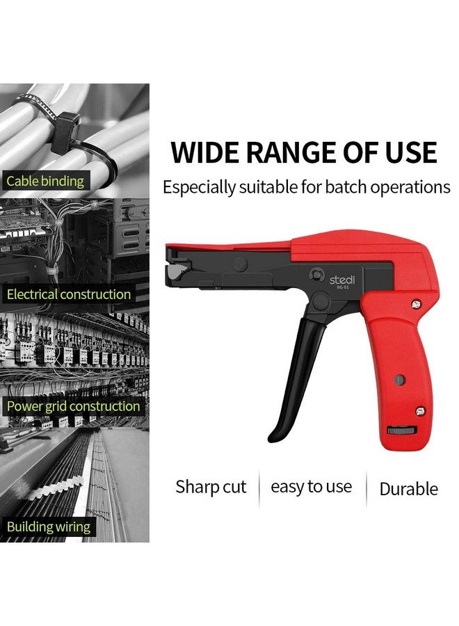 Stedi stedi Cable Tie Gun, Ergonomic Hand Operated Zip Tie Gun [Premium], Sharp and Wear Resistant, Cable Wire Fastening and Cut-Off Tie Tool, Special for Cut Plastic Nylon Ties, Red, 6.3 Inches Length  - Image 3
