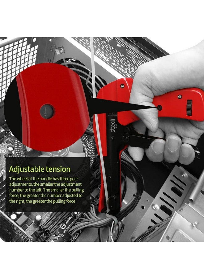 Stedi stedi Cable Tie Gun, Ergonomic Hand Operated Zip Tie Gun [Premium], Sharp and Wear Resistant, Cable Wire Fastening and Cut-Off Tie Tool, Special for Cut Plastic Nylon Ties, Red, 6.3 Inches Length  - Image 1