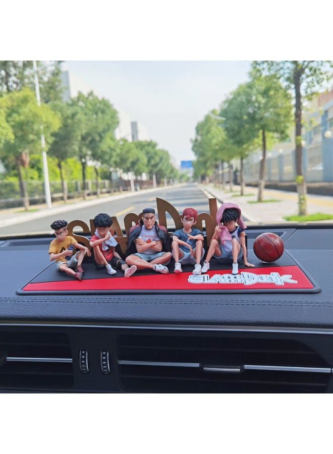 Fashionable Brand Sakuragi Hanamichi Rukawa Kaede Figure Slam Dunk Figure Gk Shohoku Team Bench Mitsui Hisashi Car Ornaments-Color:Small 8cm Casual Parking Garage Set