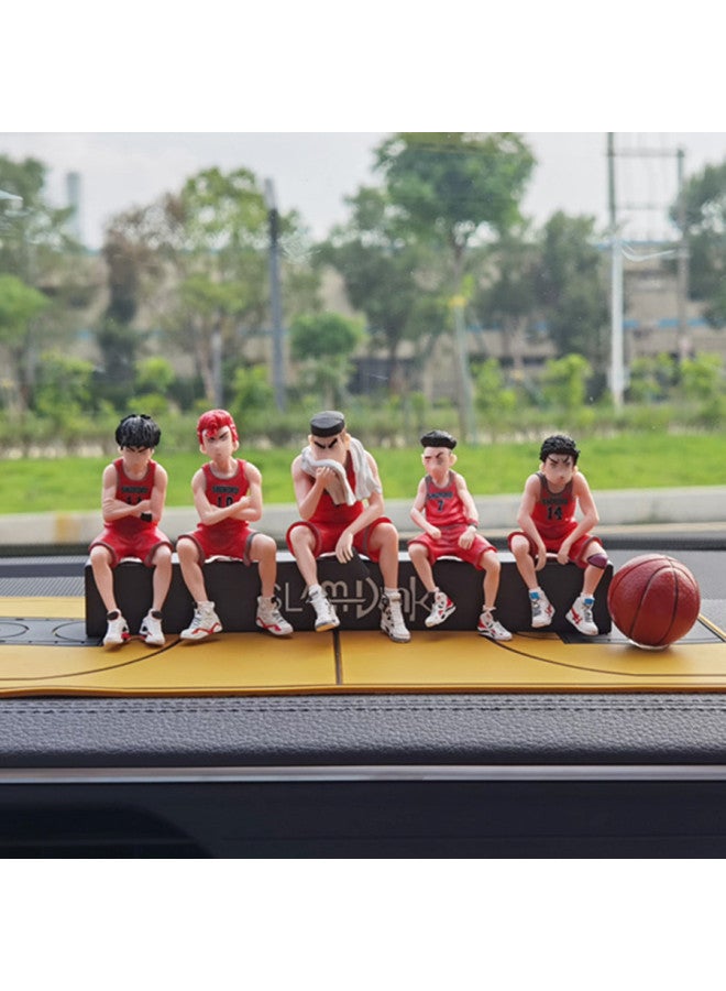 Fashionable Brand Sakuragi Hanamichi Rukawa Kaede Figure Slam Dunk Figure Gk Shohoku Team Bench Mitsui Hisashi Car Ornaments-Color:Small 8cm Casual Parking Garage Set