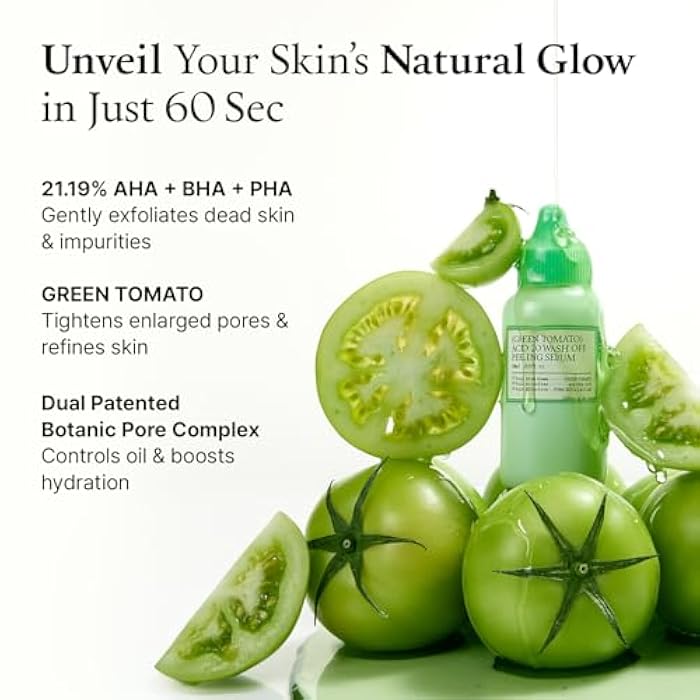 FULLY Green Tomato Acid 20 Exfoliating Wash Off Serum, 21% AHA+BHA+PHA for Dead Skin, Magic Green Potion, Body Exfoliator, for Strawberry Skin, Smooth Texture, Korean Vegan Skincare, 1.69 fl.oz - Image 4