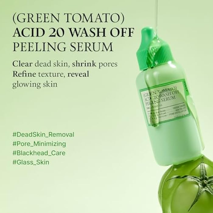 FULLY Green Tomato Acid 20 Exfoliating Wash Off Serum, 21% AHA+BHA+PHA for Dead Skin, Magic Green Potion, Body Exfoliator, for Strawberry Skin, Smooth Texture, Korean Vegan Skincare, 1.69 fl.oz - Image 3