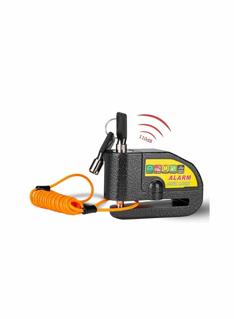 Motocycle Alarm Lock, Disc Brake Lock Anti Theft Motorcycle Wheel Padlock Reminder Cable for Motorcycles Bicycles Scooter Honda Yamaha Harley Alarmed Motorbike - Image 1