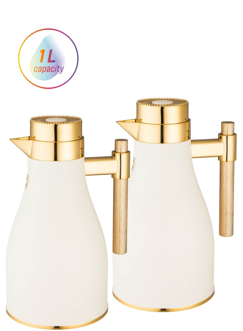 السيف  طقم ترامس أجوان من السيف مع لمسة فخامة و جمال من اللون الأبيض و الذهبي اللامع و الجميل - Image 2