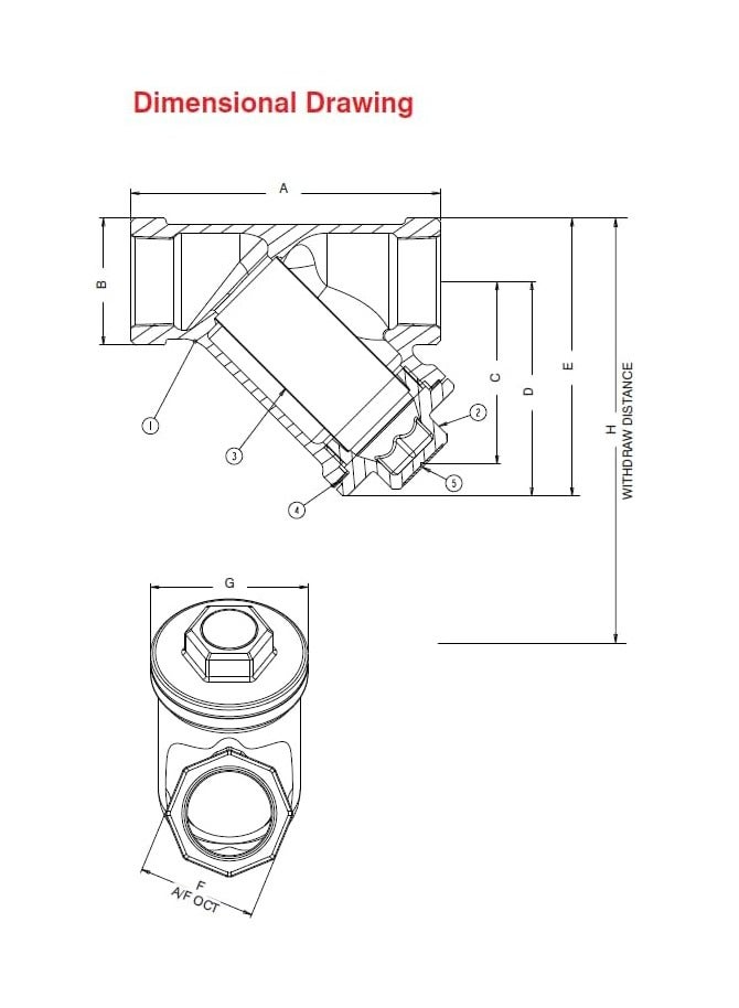Crane Bronze Y Strainer PN16 1-1/2'' (Crane) - Image 2