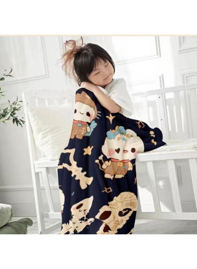 عام بطانية رقيقة من الفانيلا الكرتونية للأطفال والرضع (دافئة ومريحة، ومناسبة للنوم والألعاب) 70 سم * 100 سم - Image 2