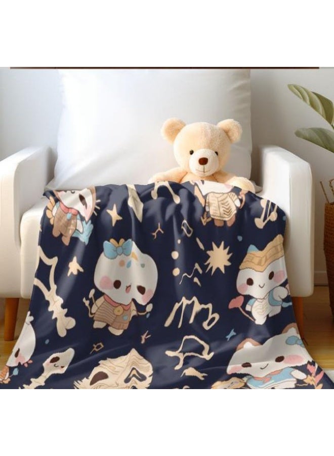 عام بطانية رقيقة من الفانيلا الكرتونية للأطفال والرضع (دافئة ومريحة، ومناسبة للنوم والألعاب) 70 سم * 100 سم - Image 3